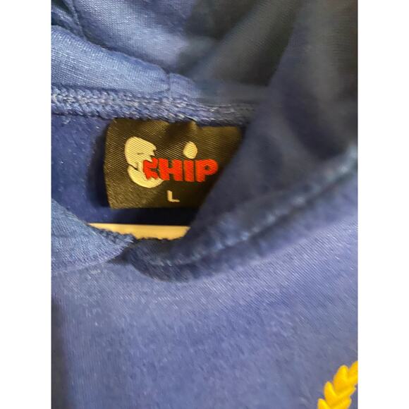 Blue Fleece Lined Hoodie Sweatshirt with "Italia" on the front Size L - Picture 4 of 5